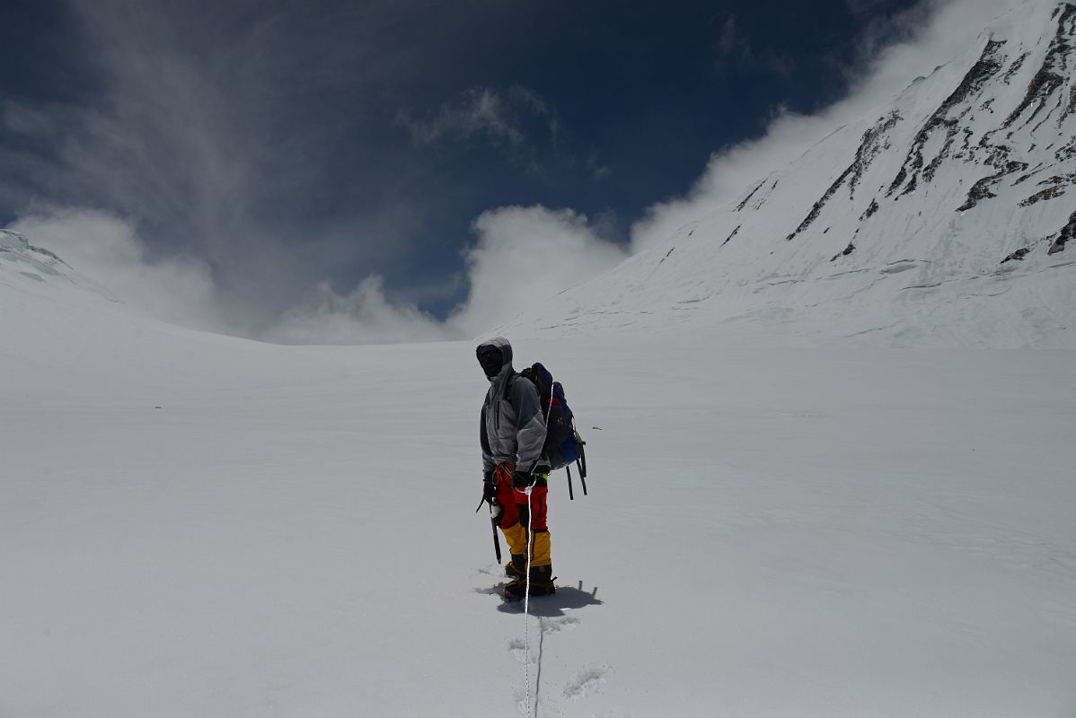 56 Climbing Sherpa Lal Singh Tamang Leads The Way On The East Rongbuk Glacier Towards The Raphu La On Our Day Trip From Mount Everest North Face ABC